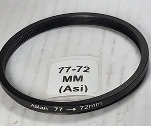 77-72mm Step-Down Metal Lens Filter Adapter Ring 77mm-72mm 77-72 77mm-72 Step - Picture 1 of 5