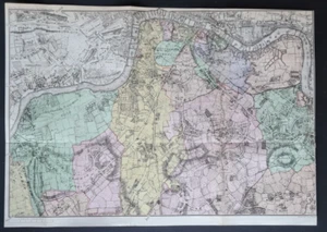 Antique (1883) map - South London in 1763 - Stanford - Picture 1 of 12