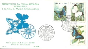 BRAZIL 1986 Insects; BUTTERFLY; Fauna Preservation set on KF FDC - Picture 1 of 1