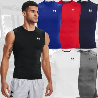 Under Armour Men's UA HeatGear Compression Shirt, Sleeveless, Tank Top 1361522 - Image 1 of 3