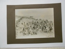 CARTOLINA SARDEGNA CAGLIARI SPIAGGIA POETTO ANNI 20 ANIMATA FOTOGRAFIA