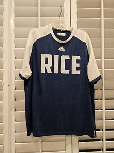 Rice Owls Adidas Shirt Adult Blue and White Tee  Short Sleeve Men 2XL - Picture 1 of 5