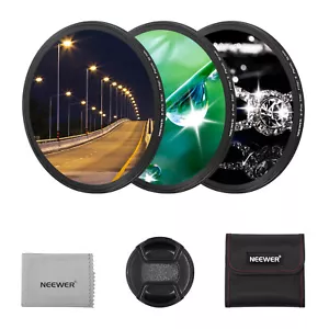 NEEWER 3PCS 52mm Star Filters,Adjustable Cross Screen Star Effect Filter (4,6, - Picture 1 of 8