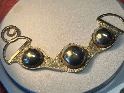 Pulsera tejida de malla trenzada de plata de ley 925 vintage orbes modernista Foto 1 de 4