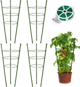 Tomato Cage for Pots 18 Inch 4 Pack Garden Plant Support Tomatoes Trellis Cages - Picture 1 of 6