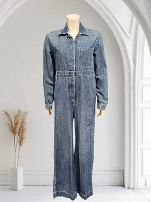 GAP Women Denim Utility Coveralls Jumpsuit 4 TALL - Image 1 of 4