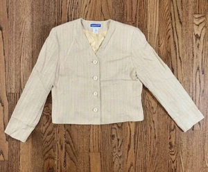 Vintage Pendleton Petite Yellow Jacket Women’s Size 8 Blue Stripped Blazer - Picture 1 of 18
