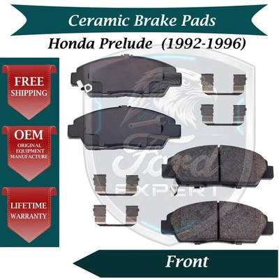 Kit de pastillas de freno delanteras de cerámica premium OE para Honda Prelude 1992-1996 garantía de 9 años Foto 1 de 4