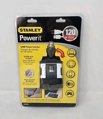 Inversor de alimentación Stanley Car Vehicle Power It 120W USB 1A PCA120 Foto 1 de 3