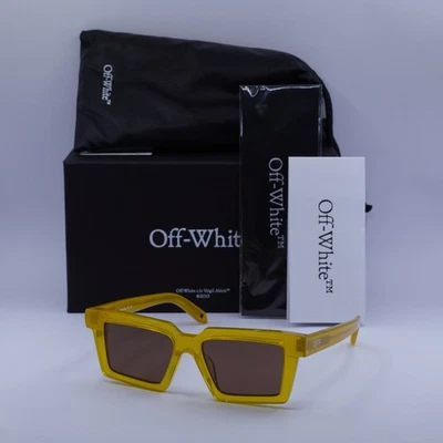 Off-White OERI142 WINDSOR 1864 блестящий желтый/коричневый 54-16-145 солнцезащитные очки новый Au... - Изображение 1 из 4