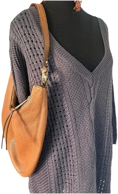 VTG Michael Kors Fulton Cognac Pebble Leather Slouchy Shoulder Bag Gold Hardware - Image 1 of 4