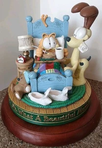 Figura caja de música Garfield Jim Davis Danbury What Beautiful Morning 1994 - Imagen 1 de 10