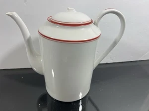 Chastagner & Co. Limoges Red Trim CNR8 71/2" Teapot France - Picture 1 of 9