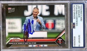 2023 Topps Now #660 Joe Mauer Signed Card Minnesota Twins GM MT 10 Auto PSA/DNA - Picture 1 of 2
