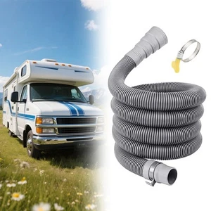 5/10M Collapsible Caravan Drain Pipe with Adapter, RV Sewer Hose Kit for Trailer - Picture 1 of 10
