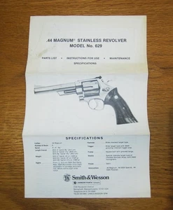 Smith & Wesson Modell 629 Revolver Fabrikanleitung - Bild 1 von 3
