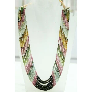 350cts Natural Certified Multi colour Shaded Tourmaline Beads Necklace - Picture 1 of 1