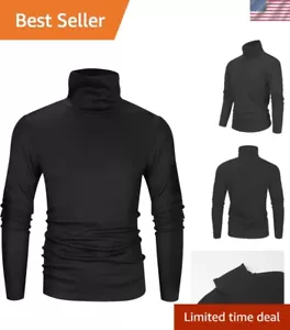 Lightweight Long Sleeve Turtleneck for Men - Slim Fit and Breathable Fabric - Picture 1 of 8
