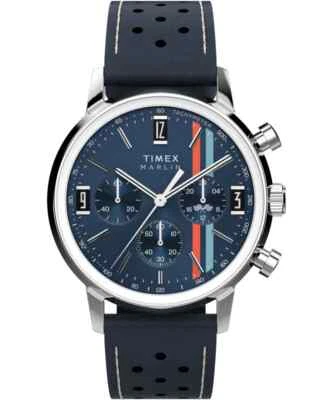 Timex Marlin Chronograph Tachymeter with racing strip Leather Watch TW2W99000 - Image 1 of 4