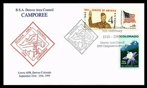 Scout DENVER CAMPOREE with pictorial postmarks & 1960 Stamp USA Cover 1995 - Picture 1 of 2