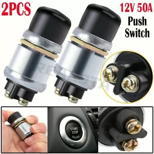 2PCS 12V 50A Waterproof Switch Push Button Car Boat Horn Engine Start Starter - Picture 1 of 9