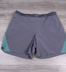 Hylete Quad Cut Shorts Mens 2XL Gray Green Performance Gym Drawstring 7" - Picture 1 of 9