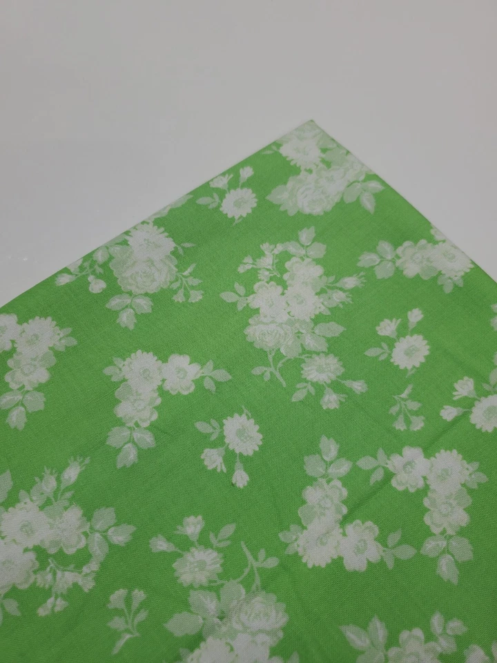 Tanya Whelan Fabric Janey Floral Green Shabby Chic Cotton Sew Quilt HALF YARD - Image 1 of 1