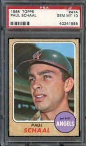 1968 Topps #474 Paul Schaal PSA 10 Angels - Bild 1 von 2