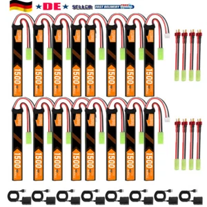 Batteria 7.4V 1500mAh LiPo 35C spina Tamiya airsoft batteria RC modellismo NEW - Foto 1 di 34