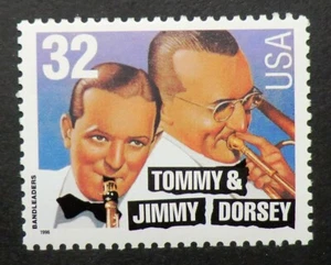 3097 MNH 1996 32c Tommy & Jimmy Dorsey Big Band Leaders Dance Orchestra dancing - Picture 1 of 1