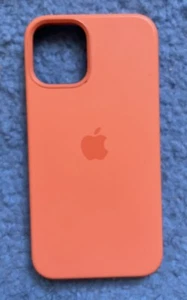 Original / Offizielle Apple iPhone 12 Mini Silikon MagSafe Hülle - Kumquat - Bild 1 von 5