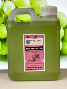 Grapeseed Oil 100% Pure Natural Grape Seed Oil 1L 1 Litre. - Picture 1 of 1