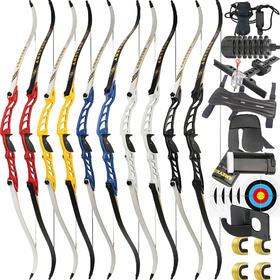 66" 68" 70" Takedown Recurve Bow Set 14-40lbs Archery Target Hunting Shooting - Image 1 of 4