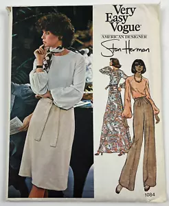 Vogue 1084 Bodysuit, Pants, Skirt Stan Herman Sz 12 Sewing Pattern UC FF VTG 70s - Picture 1 of 5