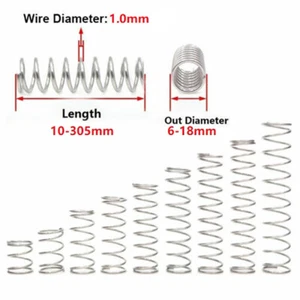 1.0mm Wire Diameter 304 Stainles Steel Compression Spring Pressure Small Spring - Foto 1 di 7