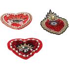3PCS 3 Style Evil Love Heart Eyes Sequin Patches  for Handbag