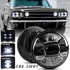 for Ford Mustang 1965-1978 7" inch Black LED Headlight Hi/Lo Beam Halo Projector