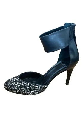 Pierre Hardy Black White Spotted Calf Pony Hair Ankle Cuff Heels Pumps 36.5 - Image 1 of 4