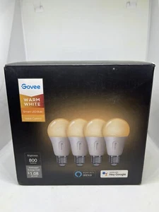 Govee Smart Led Bulb Voice Control 4 pack H600z, Warm White. - Picture 1 of 5
