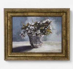 10" x 8 FLOWER VINTAGE Framed WALL ART Threshold STUDIO MCGEE Gold Violet TARGET - Picture 1 of 6