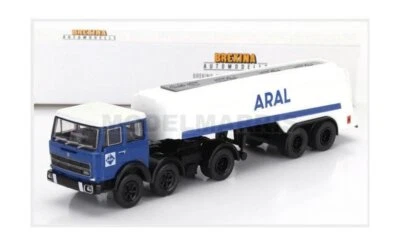 BREKINA PLAST BRE58583 FIAT - 691 T TANKER TRUCK ARAL 1970 - BLUE WHITE - 1/87 - Immagine 1 di 3