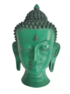 Buddha Mask 15" Wall hanging Art Sculpture painting & carving mask Religious - Picture 1 of 5