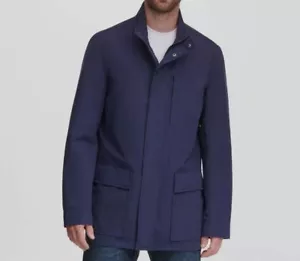 $298 Cole Hann Men's Blue Stand Collar Rain Jacket Coat Size M - Picture 1 of 4