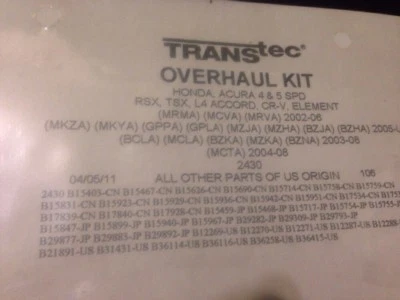 Kit de reconstrucción de transmisión automática Pro-King A30004b KB-530 Kit de revisión Transtec Foto 1 de 3