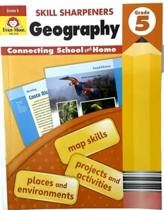 Geography Grade 5 Activity Workbook Evan Moor Skill Sharpeners Supplement LNC - Picture 1 of 3