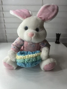 VTG 1998 Easter Pink Bunny Plush Stuffed Rabbit Kinderkids Birthday Gift Squeak - Picture 1 of 11
