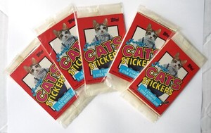 (5) 1983 TOPPS PERLORIAN CATS STICKERS FACTORY-SEALED PACKS ODDBALL ICONIC CARDS