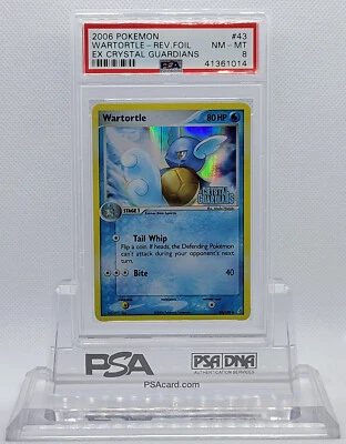 POKEMON EX CRYSTAL GUARDIANS WARTORTLE #43 REVERSE HOLO FOIL CARD PSA 8 NM-MT #* - Image 1 of 4