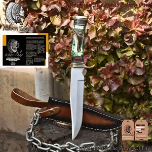 Ashen Edge Hand Crafted Bowie Knife ATS-34 Steel Bone Brass Guard EDC Bushcraft - Picture 1 of 10