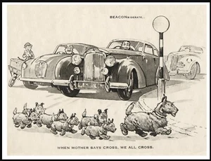 SCOTTISH TERRIER AND PUPPIES CROSSING ROAD VINTAGE STYLE DOG ART PRINT POSTER - Foto 1 di 1